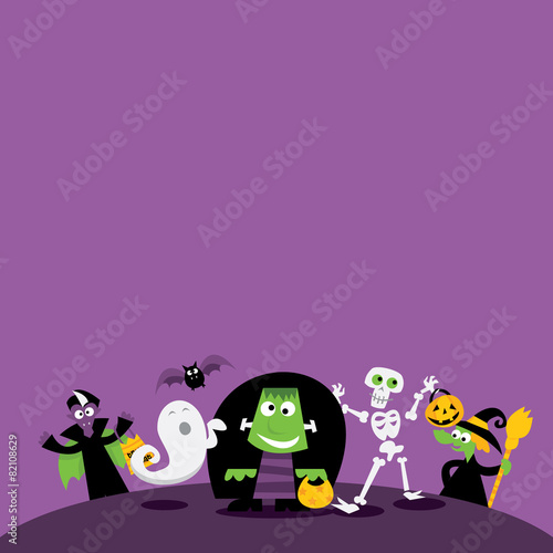 Halloween Monsters copy space