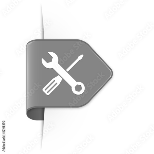 Screwdriver and spanner - Grauer Sticker Pfeil mit Schatten