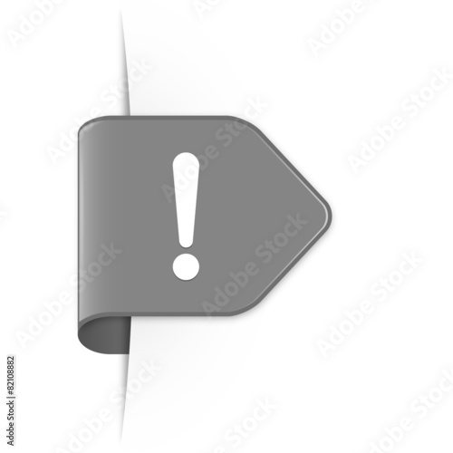 Exclamation sign - Grauer Sticker Pfeil mit Schatten