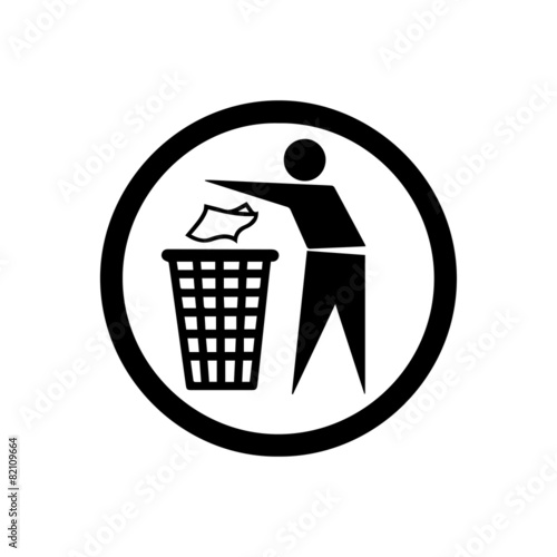 People with trash sign