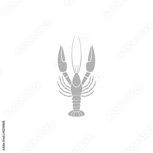 Simple icon crayfish.