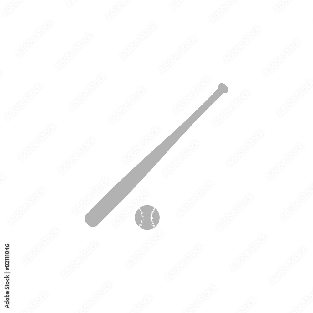 Simple icons bat and ball for baseball. Simple icons bat and ball for baseball.
