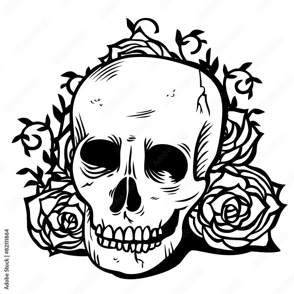 Fototapeta premium Skull Flowers