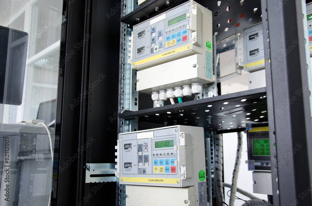 Digital gas meter, mounted in rack Digital gas meter, mounted in rack