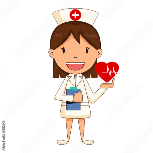 Nurse holding heart