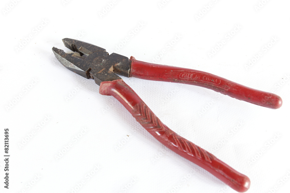 Combination pliers, very old and corroded and used pliers have d Combination pliers, very old and corroded and used pliers have d