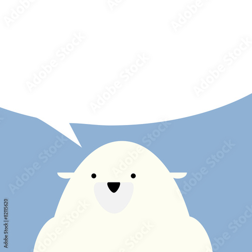 Vector illustration of polar bear with speech bubble photo