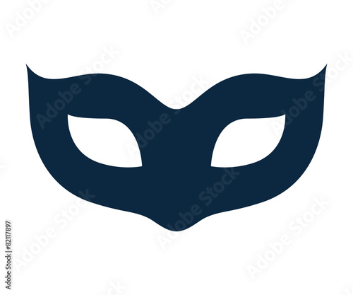 Blank carnival mask icon template illustration.