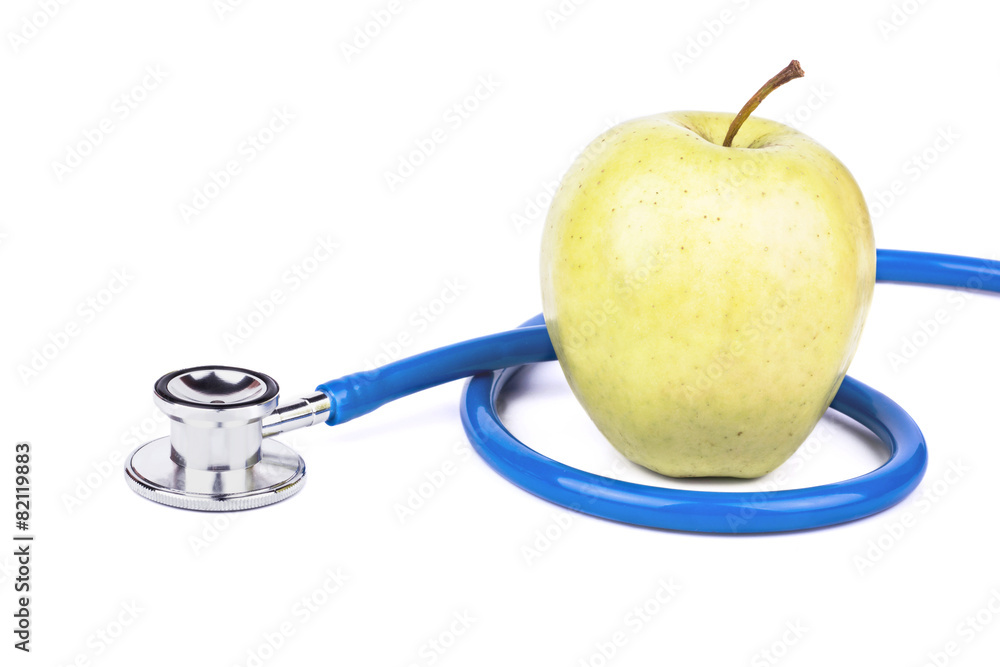 Stethoscope and apple Stethoscope and apple