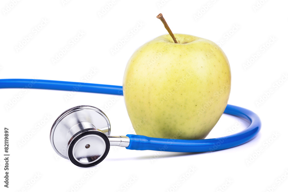 Stethoscope and apple Stethoscope and apple