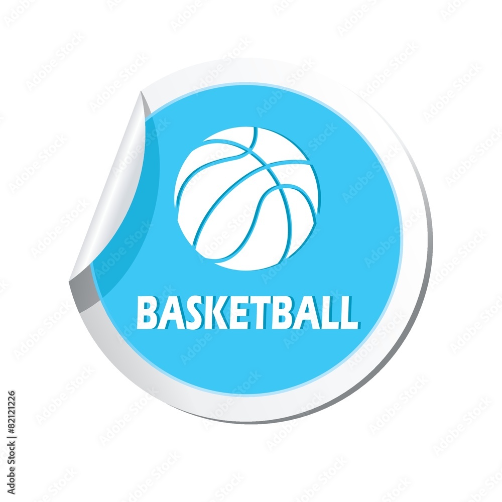 Map pointer with basketball ball sign icon