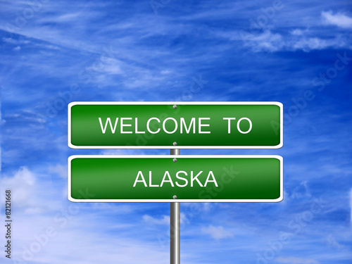 Alaska State Welcome Sign