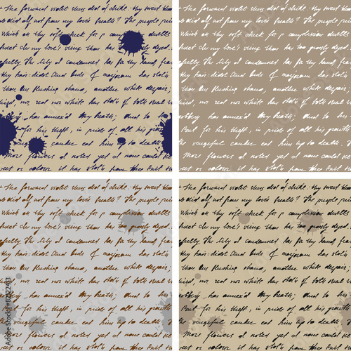 Old Paper With Hand-written Text Seamless Background