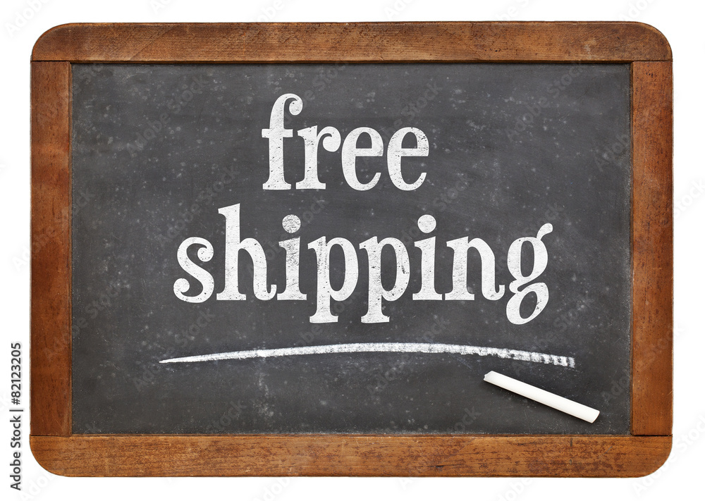 Fototapeta premium free shipping text on blackboard