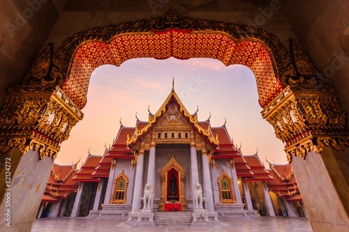 The famous marble temple Benchamabophit from Bangkok, Thailand