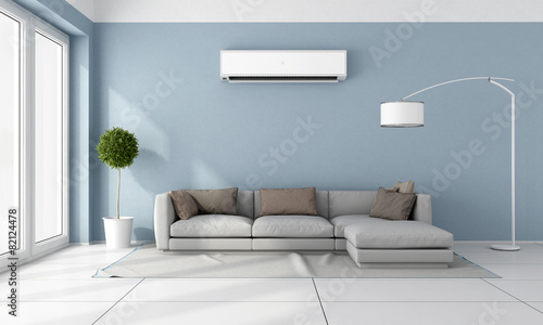 Living room with air conditioner