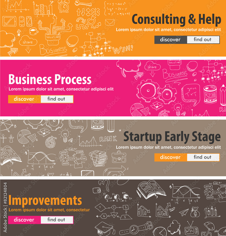 Flat design concepts for startups, consulting,  business