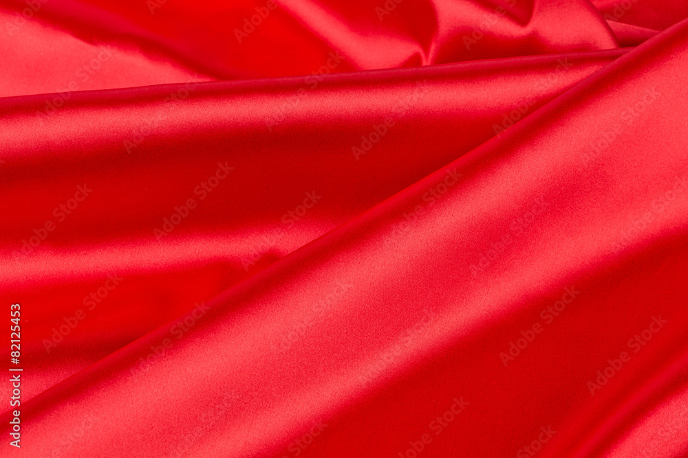Red silk drapery.