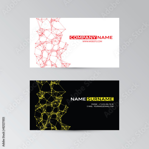 Color template of business cards with abstract elements