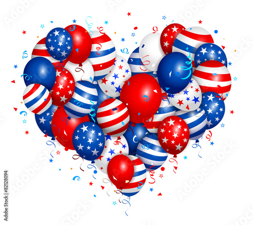 Fourth of july heart balloons