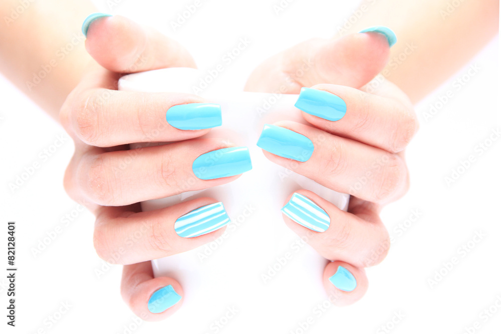 blue woman nails blue woman nails