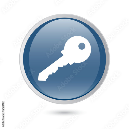 blue glossy web icon. Vector Key Icon, 