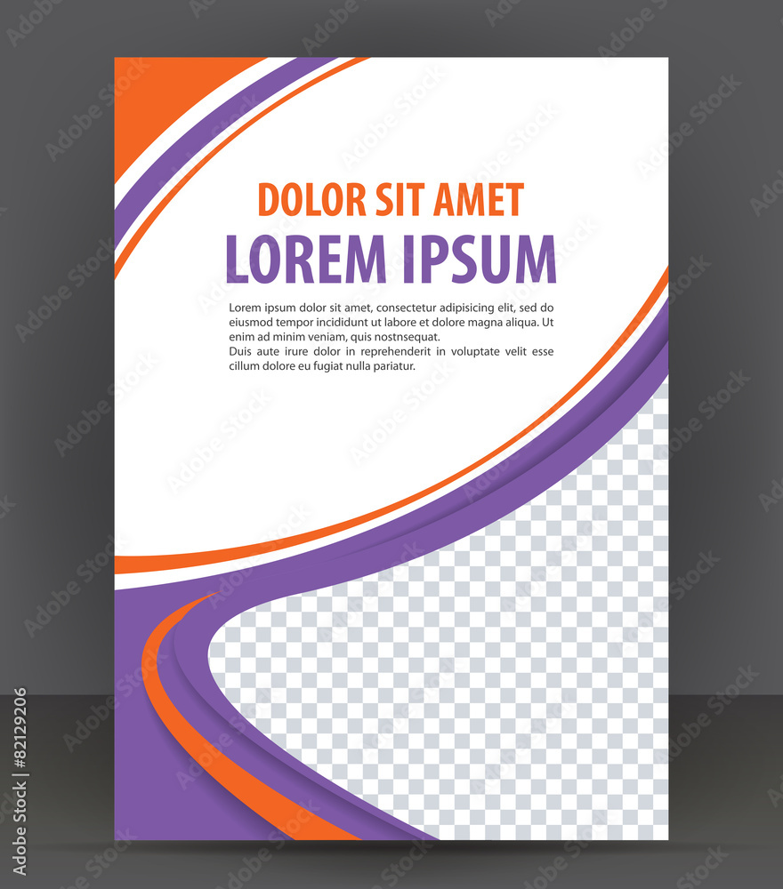 Magazine, flyer, brochure, cover layout violet design template