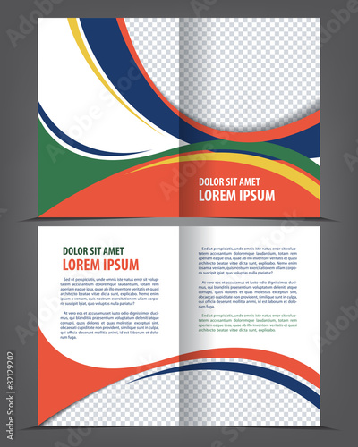Vector empty bifold brochure template print design