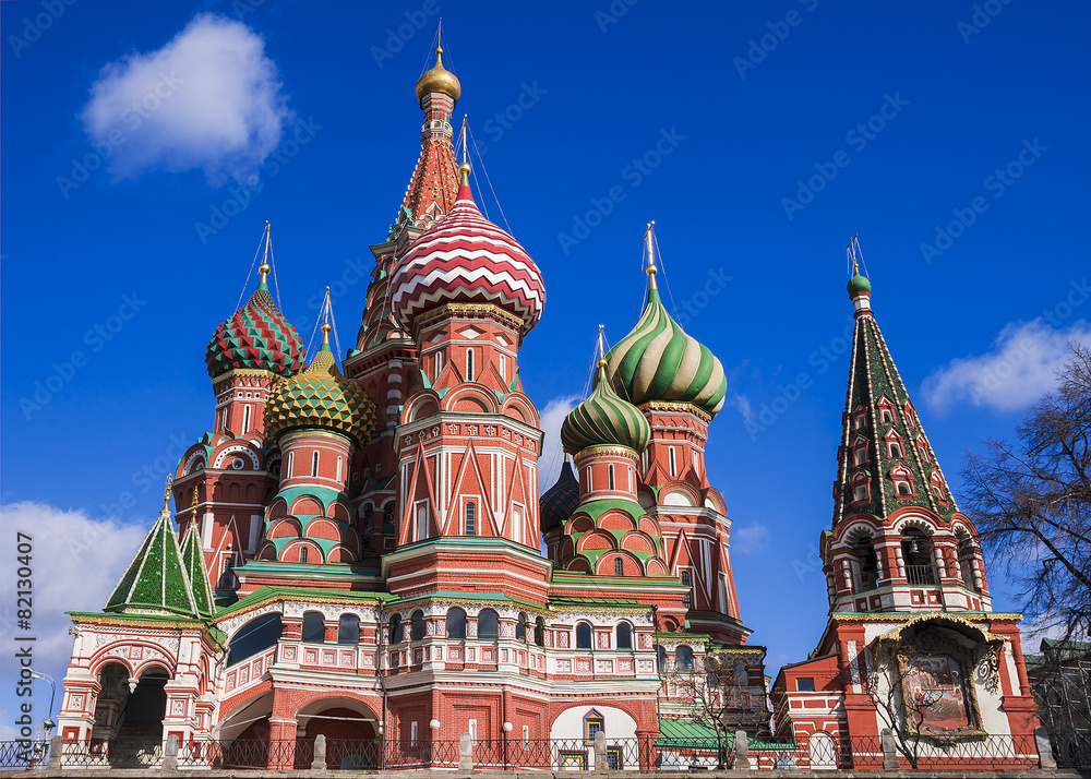 St. Basil's Cathedral on Red Square in Moscow, Russia.