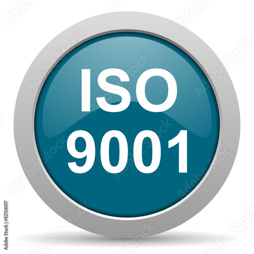 iso 9001 blue glossy web icon
