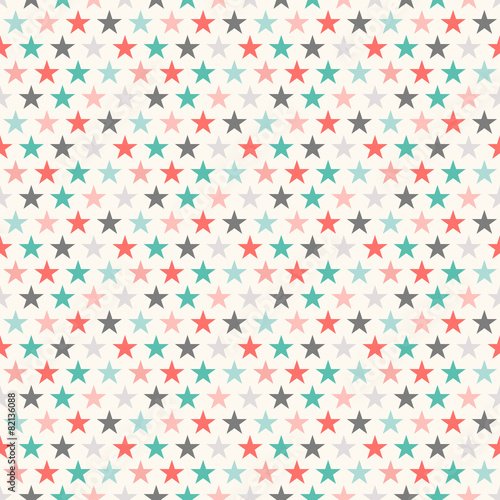 Retro colorful star seamless pattern. Vector illustration