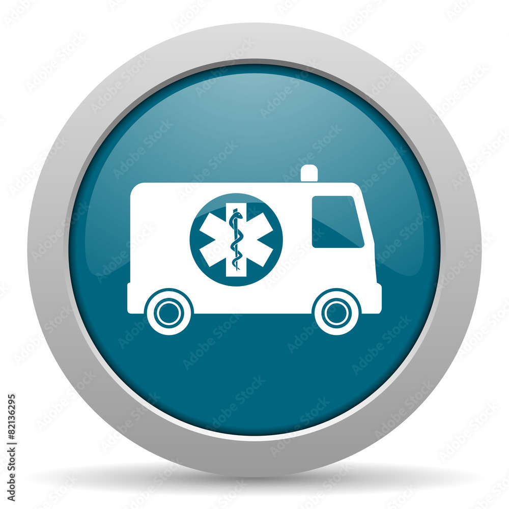 ambulance blue glossy web icon ambulance blue glossy web icon