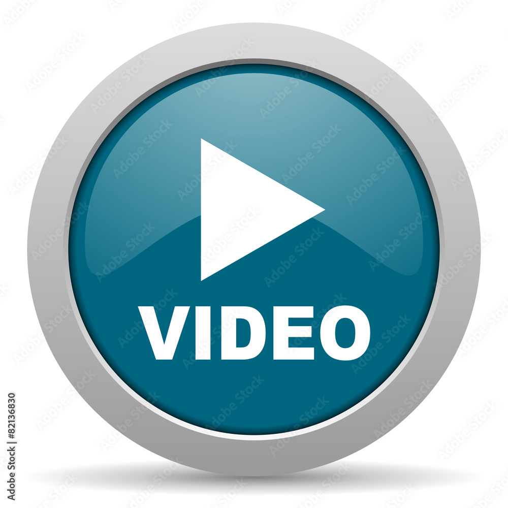 video blue glossy web icon video blue glossy web icon
