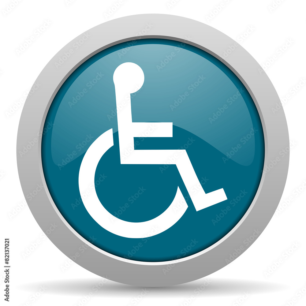 wheelchair blue glossy web icon wheelchair blue glossy web icon