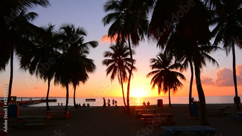Sunset at Crash Boat Beach in Aguadilla, Puerto Rico photo
