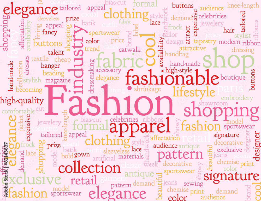 Abstract fashion word cloud background Abstract fashion word cloud background