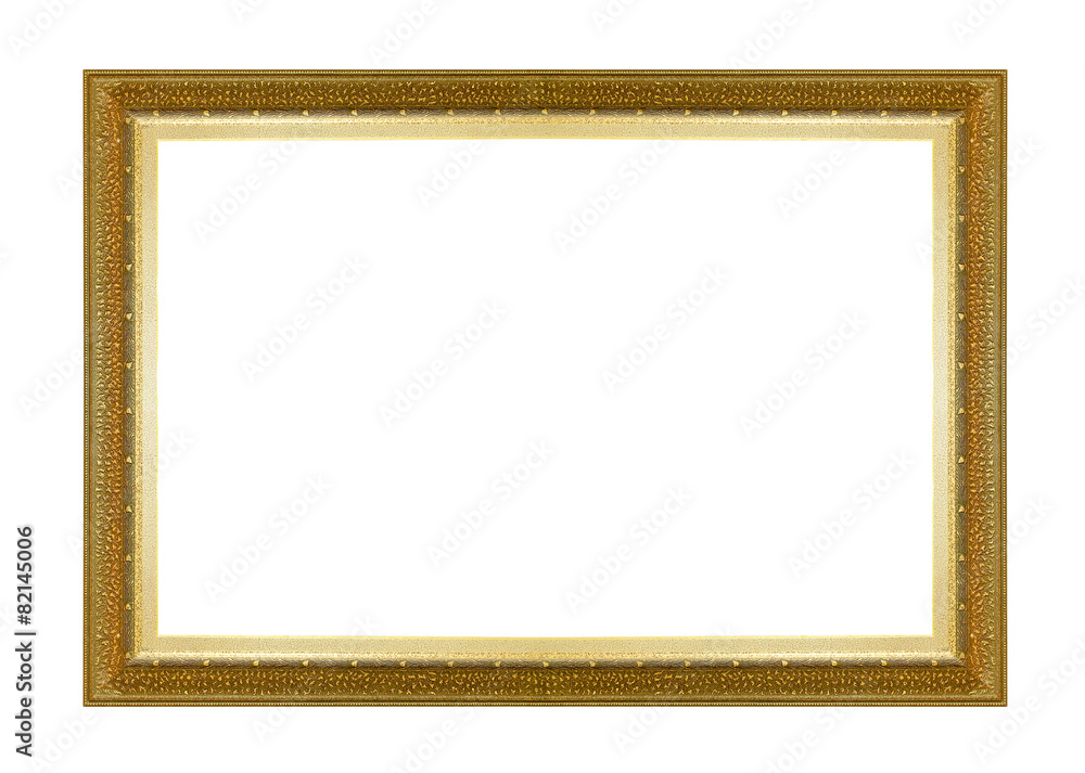 Picture frame gold dark tones wood frame in white background. Picture frame gold dark tones wood frame in white background.