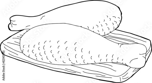 Outlined Cutting Board with Drumsticks