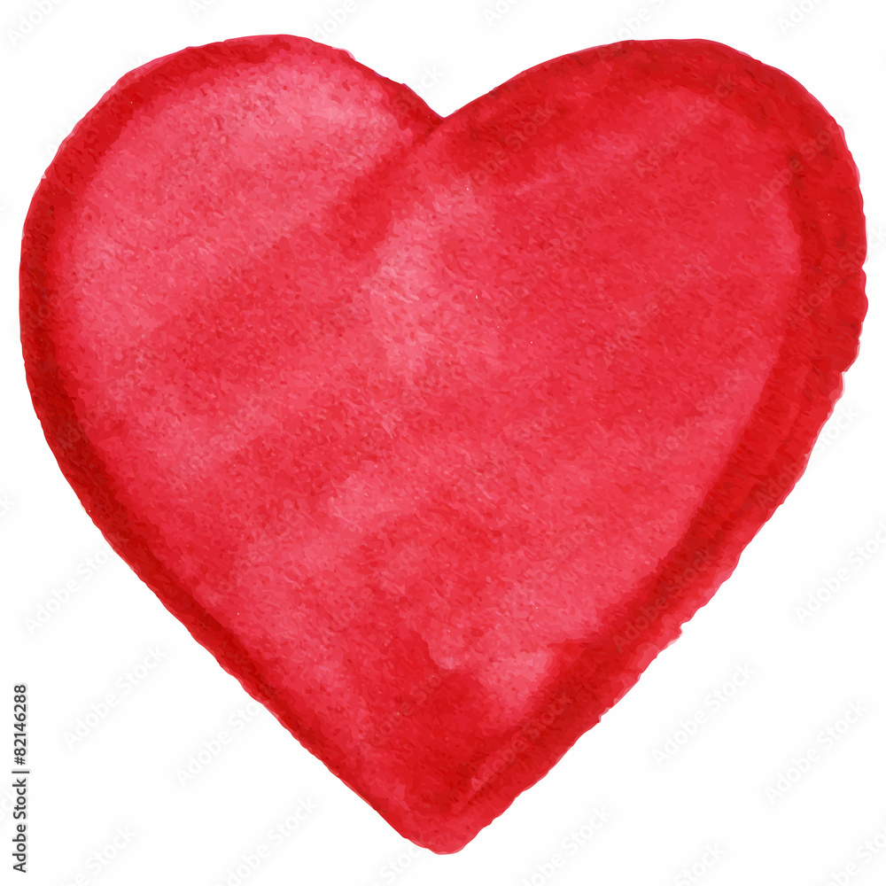 Watercolor red heart isolated Watercolor red heart isolated