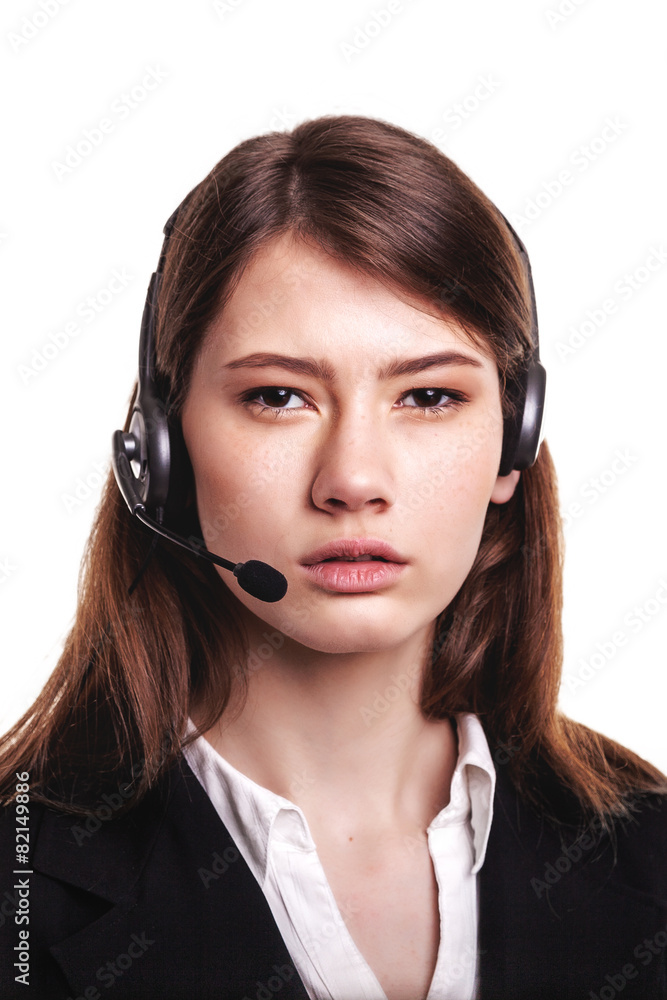 Call Center support phone operator in headset – Stock Image Call Center support phone operator in headset – Stock Image