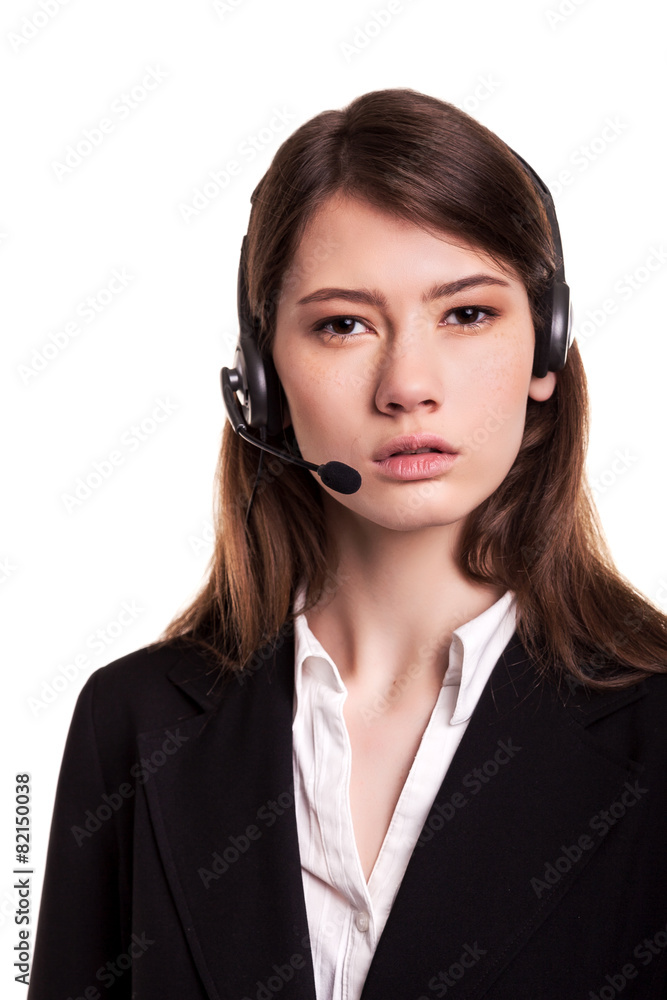Call Center support phone operator in headset – Stock Image Call Center support phone operator in headset – Stock Image