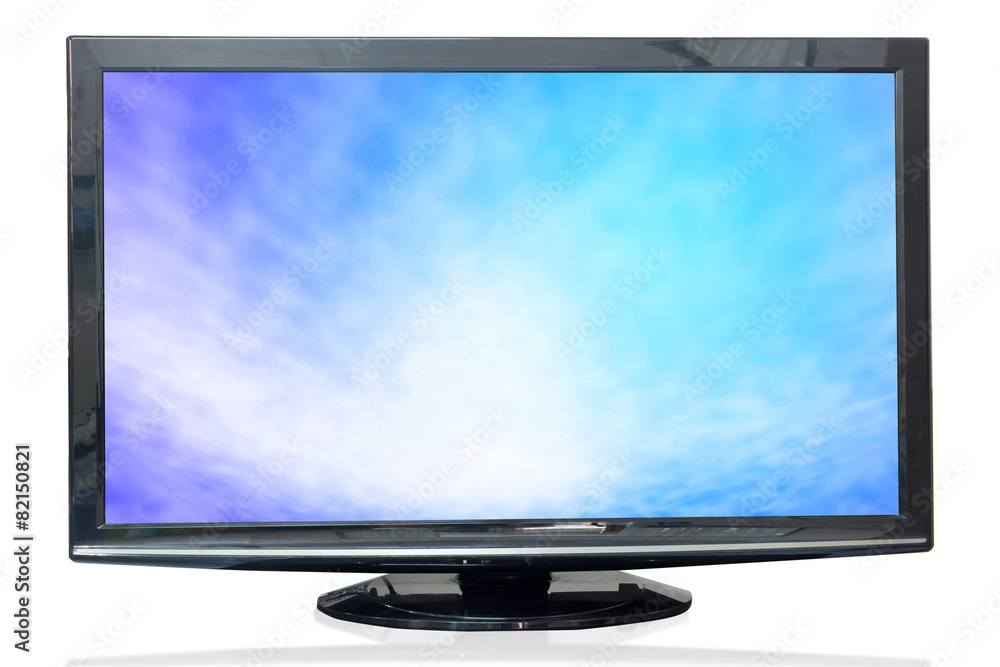 Television monitor texture sky isolated on white background. Television monitor texture sky isolated on white background.