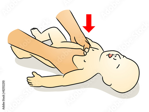 CPR baby by thumbs.