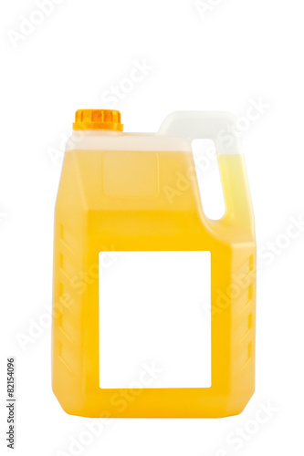 Cleaning products. Detergent plastic bottle isolated on white 