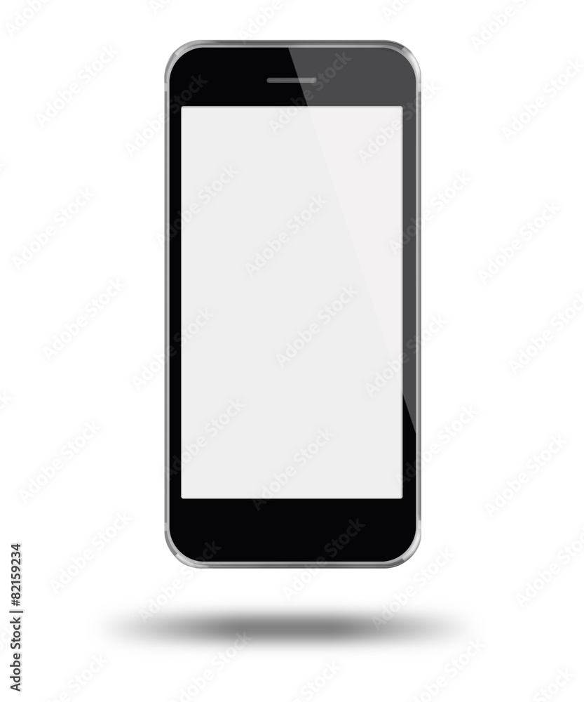 Realistic mobile phone with blank screen. Realistic mobile phone with blank screen.