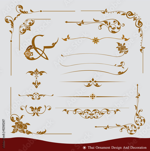 Vector set of Thai ornament design and decoration