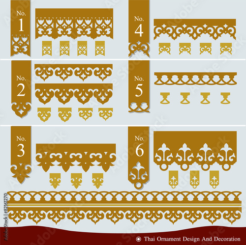 Vector set of Thai ornament design and decoration