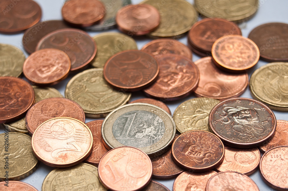 pièces de monnaie d'euros et cents pièces de monnaie d'euros et cents