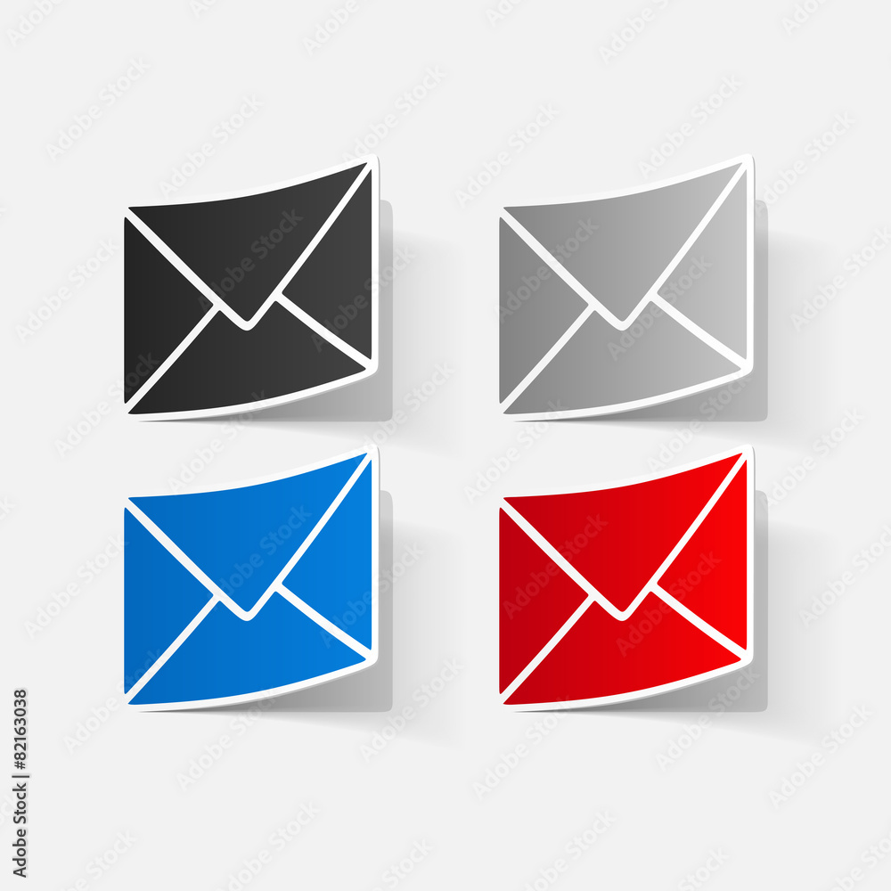 paper sticker: collection of various Envelope white paper paper sticker: collection of various Envelope white paper