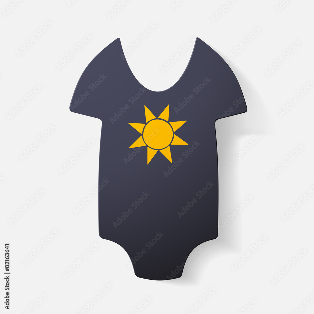 Paper clipped sticker: baby bodysuit
